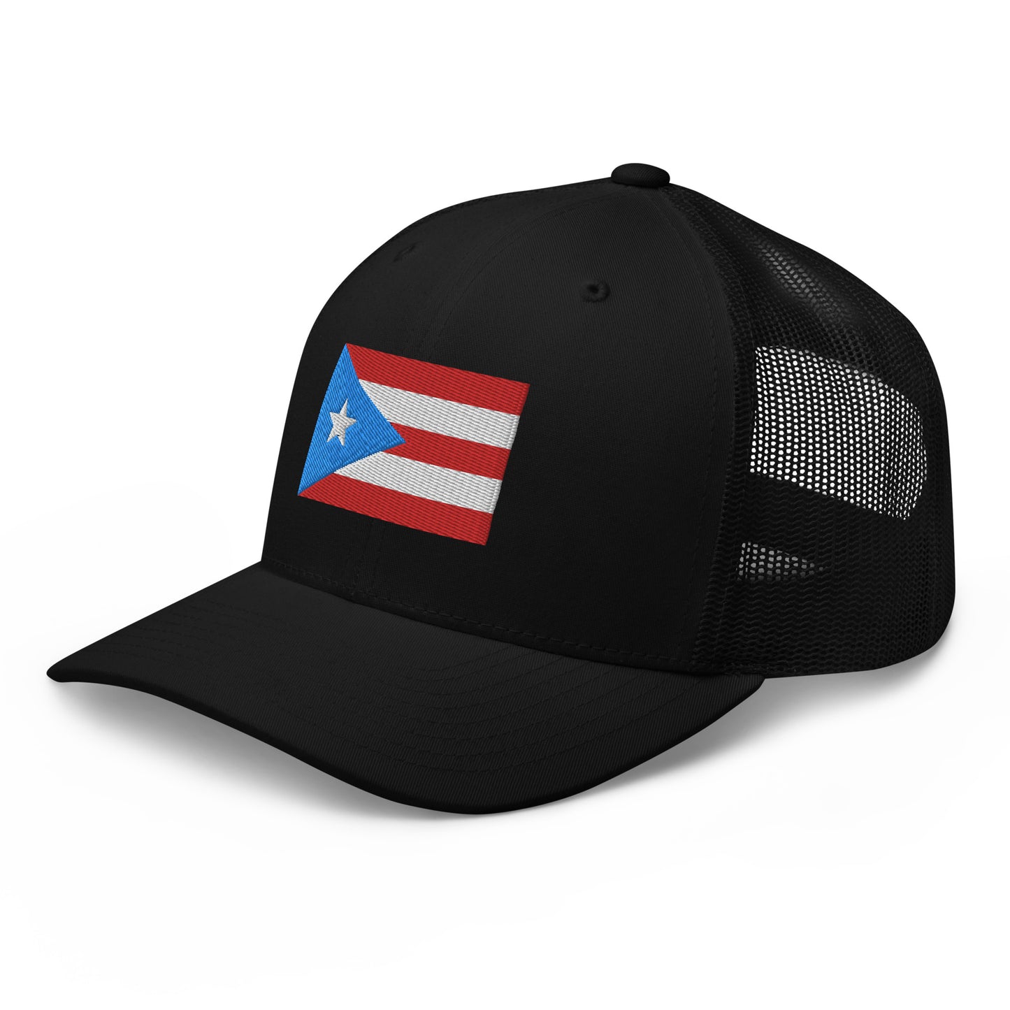 Puerto Rico Flag Embroidery Trucker Cap
